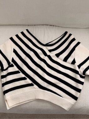 Black and Cream Striped Sweater